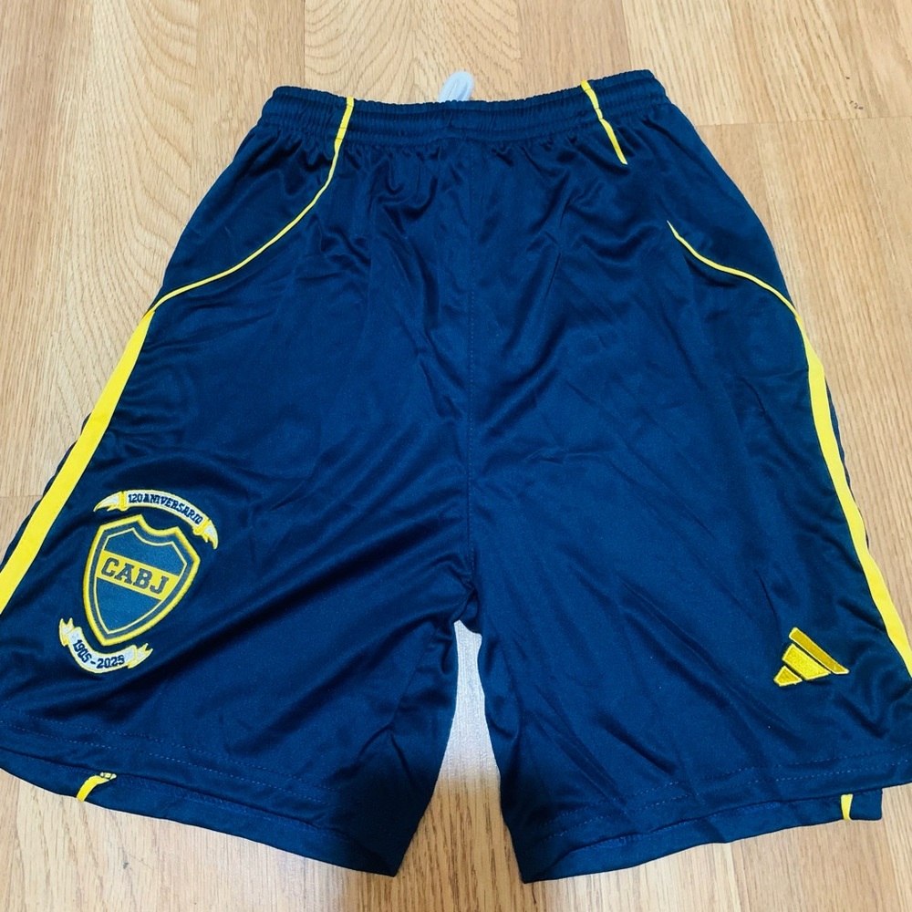adidas Men's Navy and Yellow Athletic Shorts